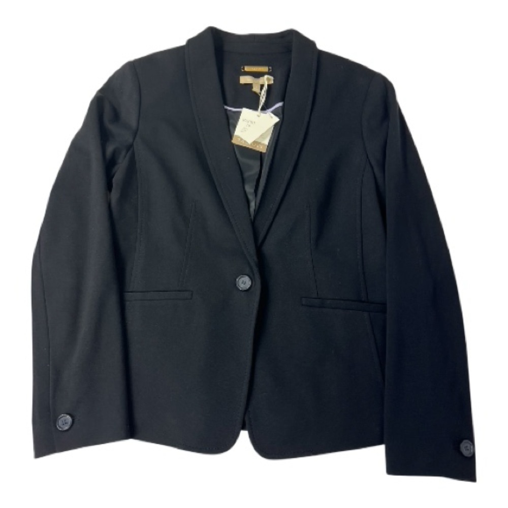 Talbots Sz 8 Italian Knit Blazer Luxe Black One Button Lined NWT Career